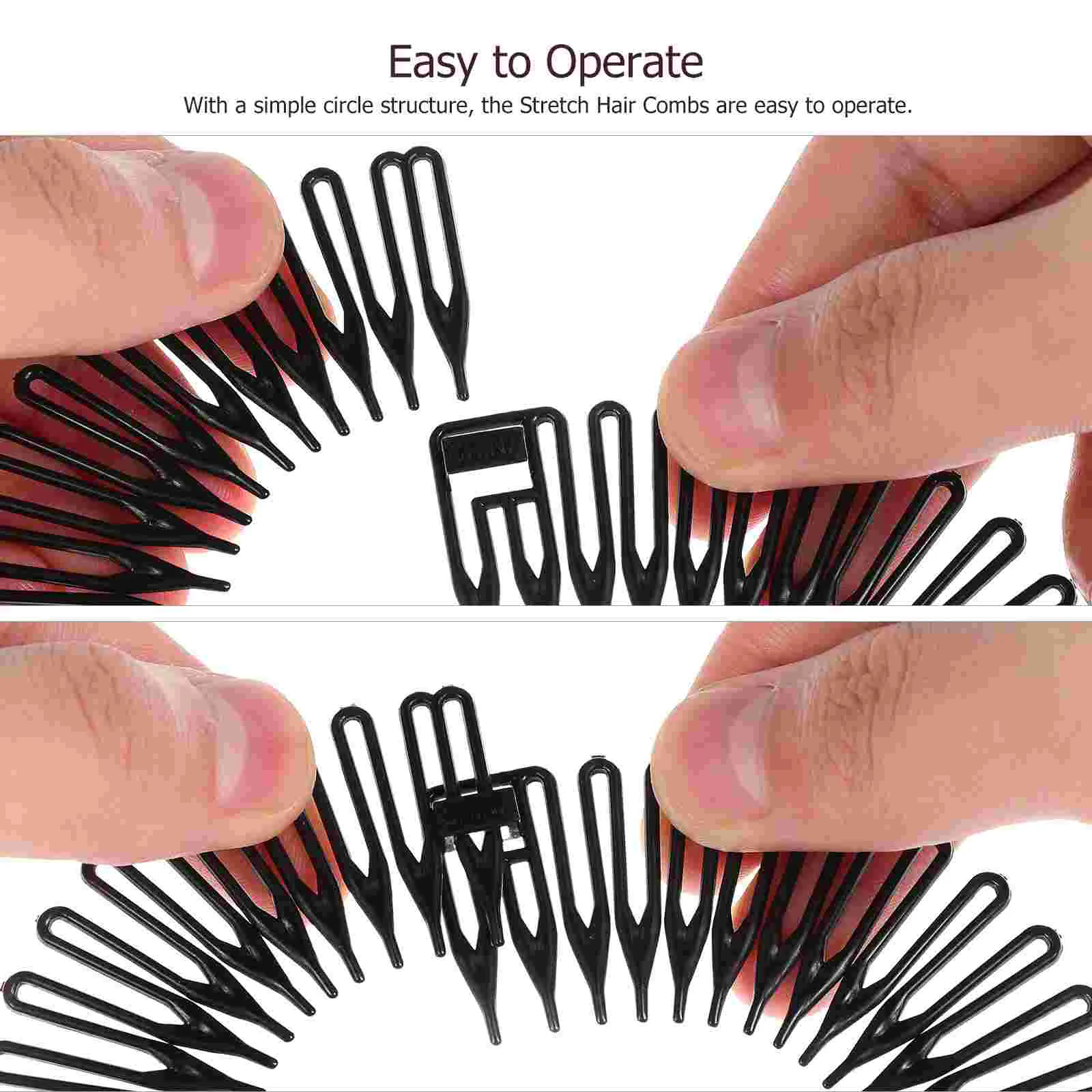 10 Pcs Spring Comb Circular Hair Stretching for Natural Hairbands Sports Flexible Circle Plastic Stretchable Combs Miss