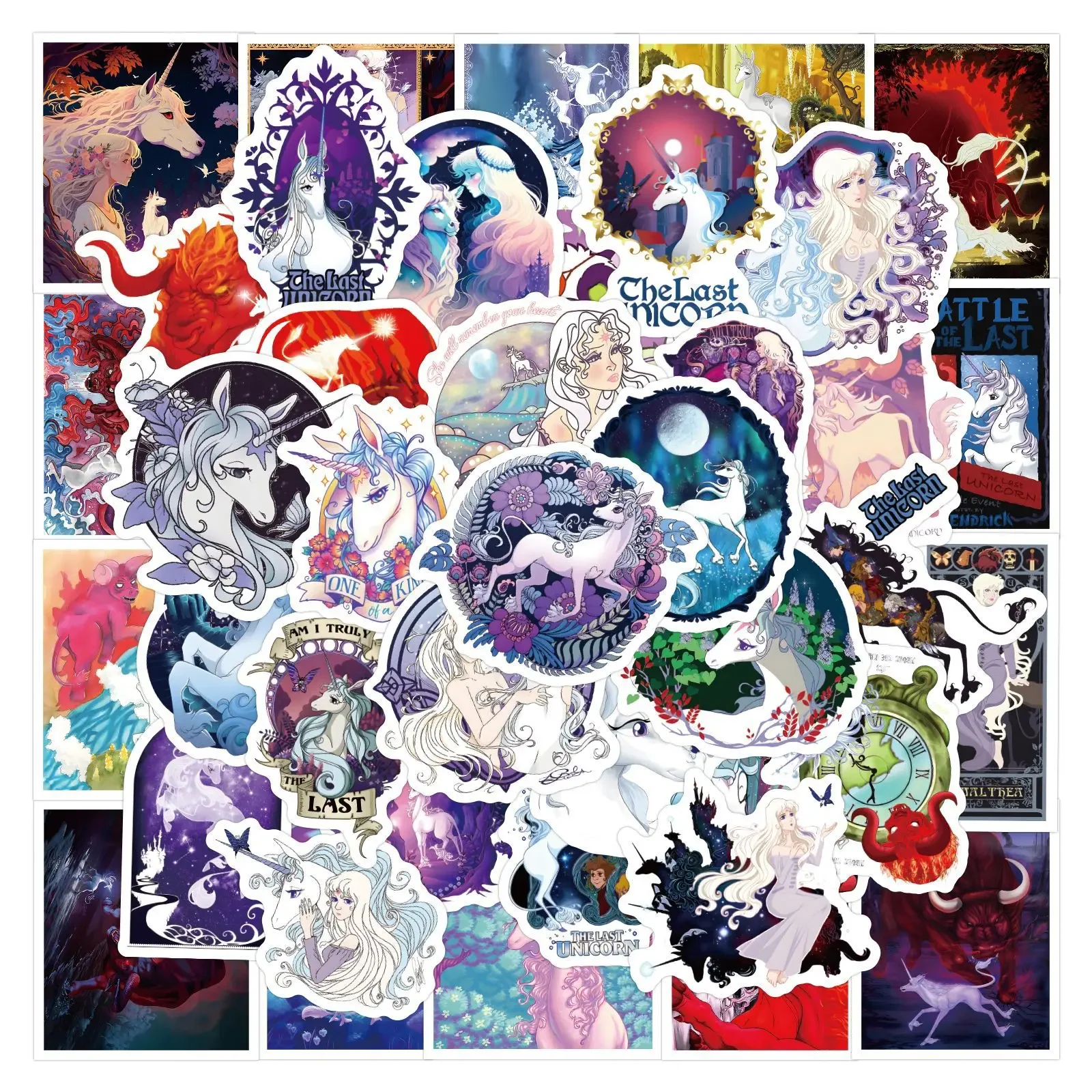 60PCS Cartoon The Last Unicorn Aufkleber DIY Telefon Laptop Gepäck Skateboard Graffiti Aufkleber Spaß für Spielzeug