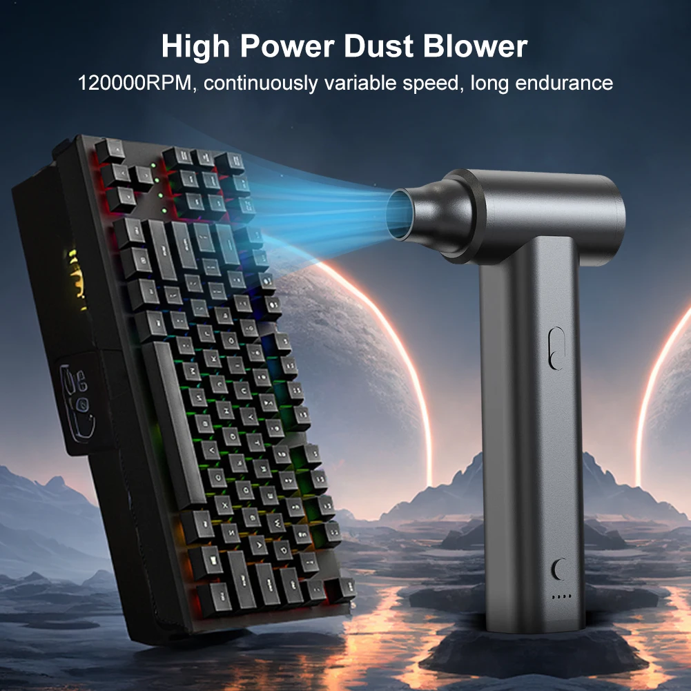 منفضة الهواء المضغوط المحمولة 120000 منفاخ هواء ومكنسة كهربائية PRM 2 in1 منفاخ منفضة لاسلكي لتنظيف لوحة المفاتيح والكمبيوتر