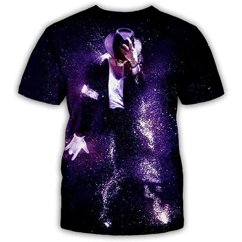 Moda de verano de Michael Jackson, cantante de hip-hop, retro, fresco, informal, Harajuku, ropa de calle, manga corta