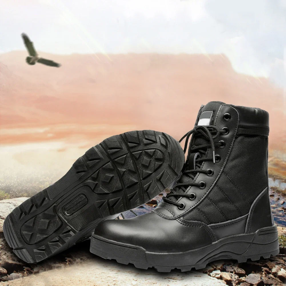 Outdoor Hiking Boots Lace Up Army Combat Boots Breathable Winter Tactical Military Boots High-top Lightweight Non-Slip for Men