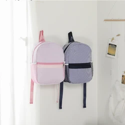 Toddler Seersucker Backpack Pink School Bag For Girls Handiness Comfort Materials Children Students Navy Blue