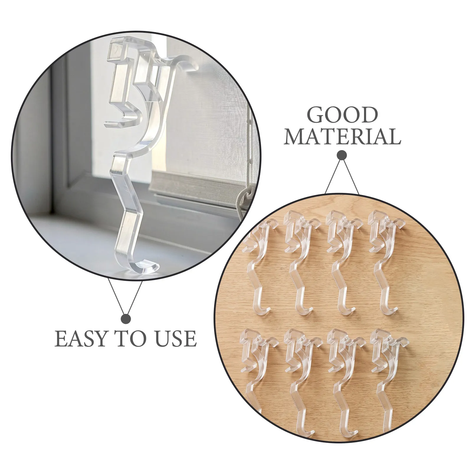 Valance Retainer Clips 40 Pack Clear Plastic Hidden Holders for Horizontal Faux Wood Window Blinds
