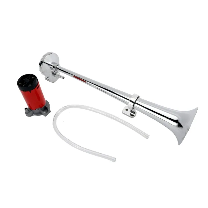 

Car Horn Speaker 17Inch Single Trumpet Air Horn 12V Compressor 150DB Super Loud Air Hose For Truck Boat Motorcycle