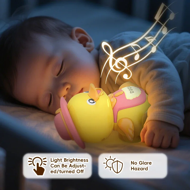 Brinquedos rastejantes aprendizagem precoce interativo rastejando luz noturna presentes para meninos meninas dança musical pato conjunto crianças