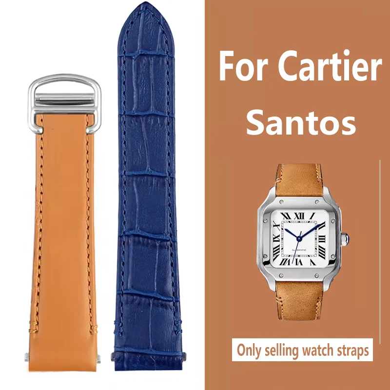 سوار 19 21 من جلد البقر كارتييه سانتوس wsa0010 wsa0021 حزام سريع التحرير للرجال والنساء