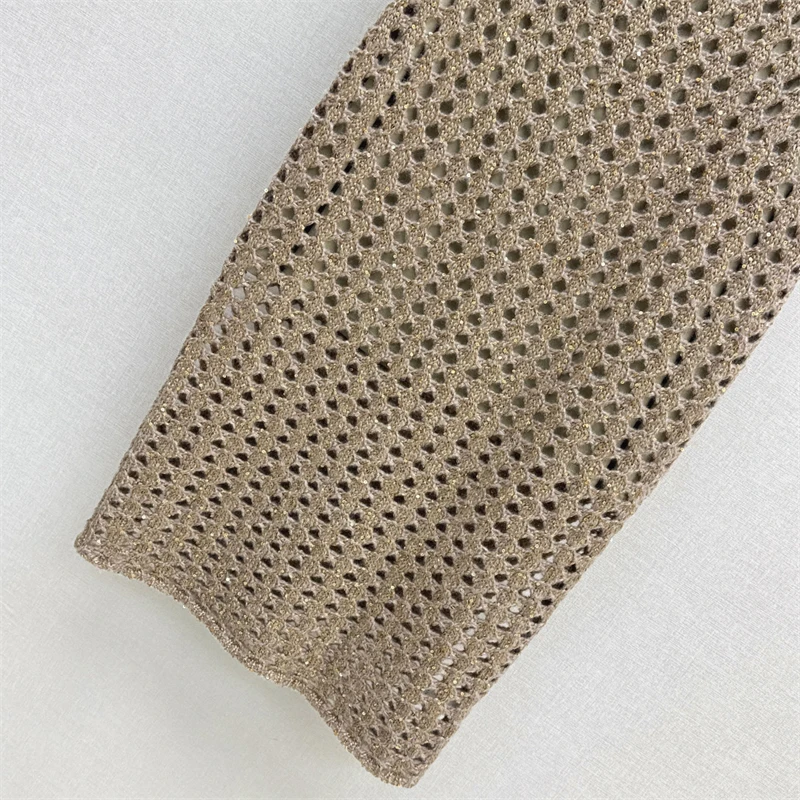 Women's skirt New Elastic knitted hollow out long skirt for autumn 2025 slim fit women's half skirt wool blend pencil skirt y2k