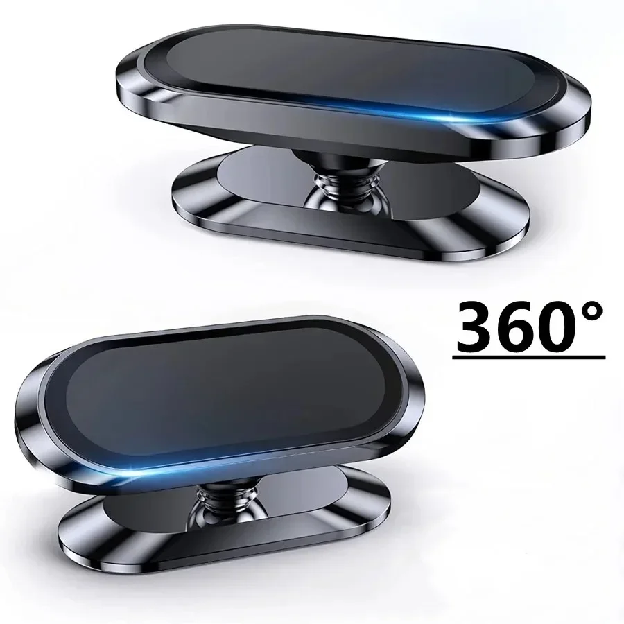 Magnetic Car Phone Holder 360 Rotatable Mini Strip Shape Stand For Huawei Metal Strong Magnet GPS Car Mount for iPhone 15