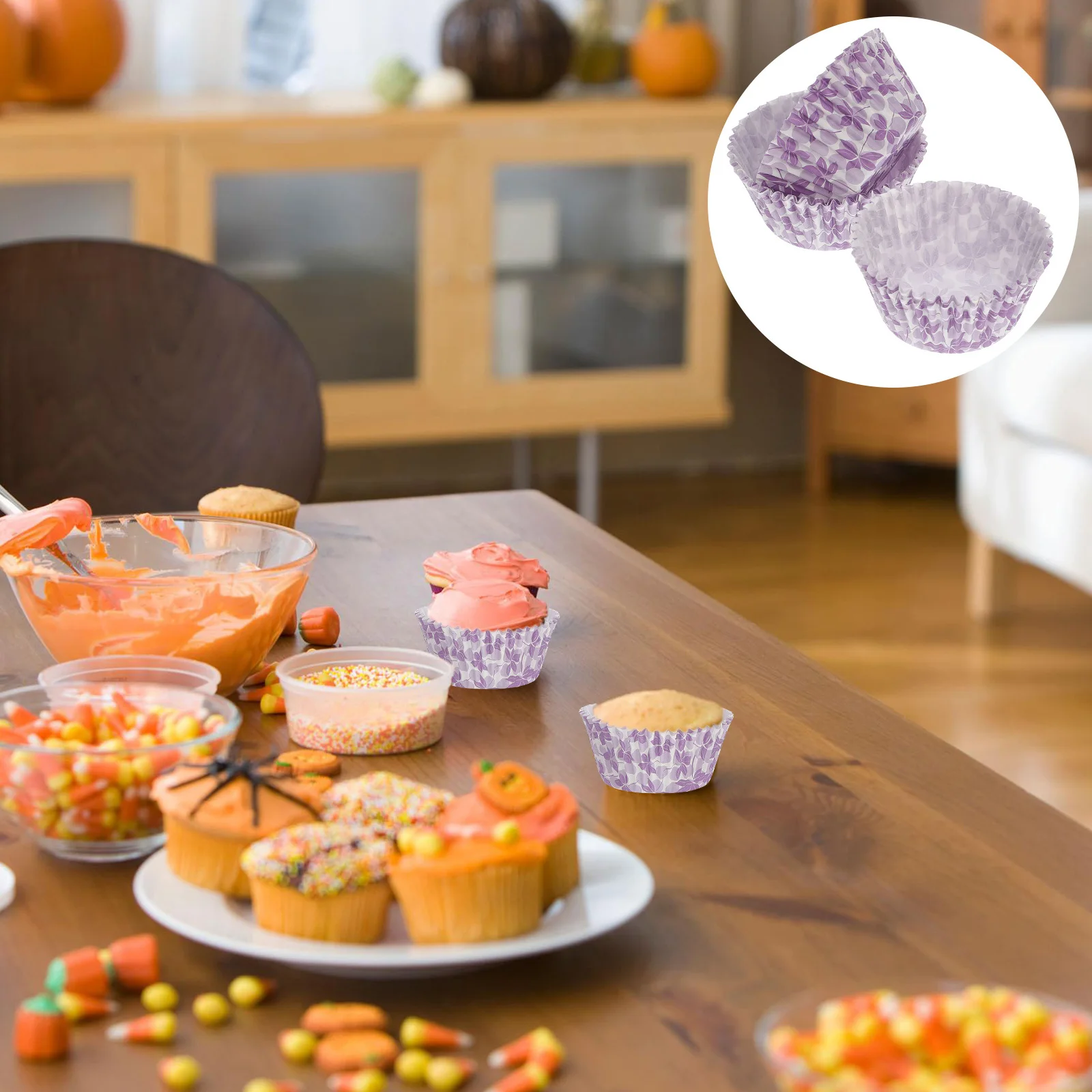 

200Pcs Grease-Proof Baking Cups Cake Liners Decorative Cupcake Cups for Wedding Birthday Party Cupcake Liners Baking Supplies