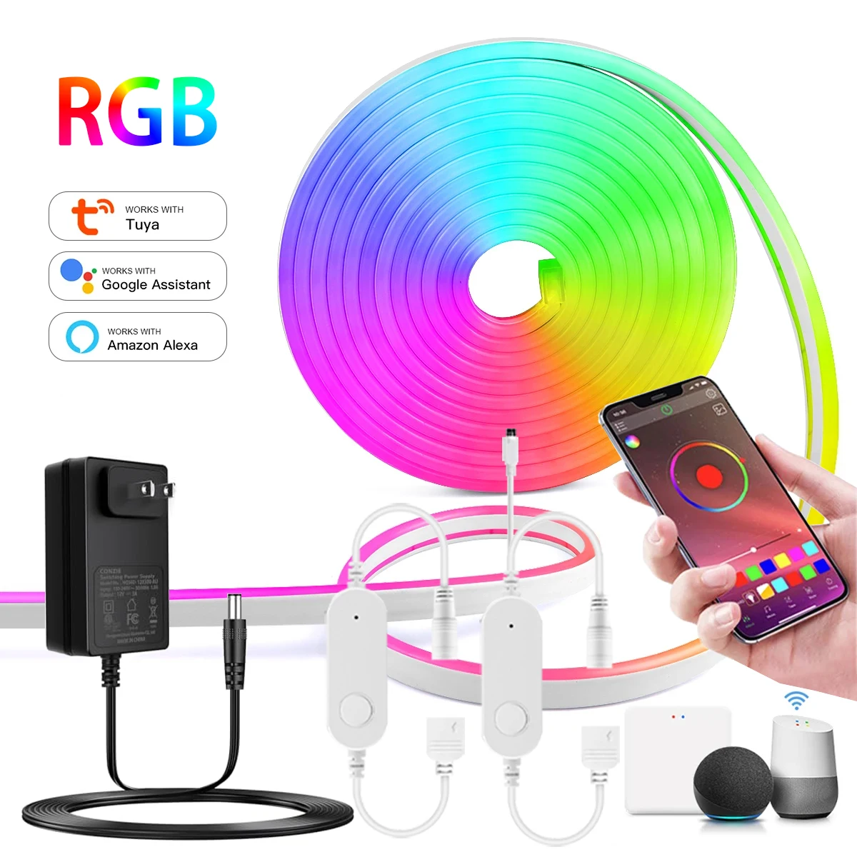 

Светодиодная лента, водонепроницаемая, RGB, 24 В, 2 А, 30 м