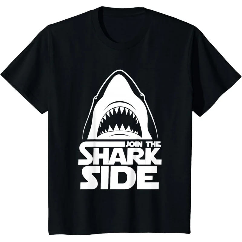 

Join The Shark Side - Funny Shark Lover Ocean Wildlife Gift t shirt Vintage Graphic Tee 100% cotton clothes All size Tops S-6XL