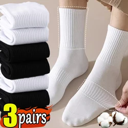 Chaussettes Courtes en Coton pour Homme, Noir et Blanc, Respirantes, de dehors, de Printemps et d'Automne, 3 Paires/Lot