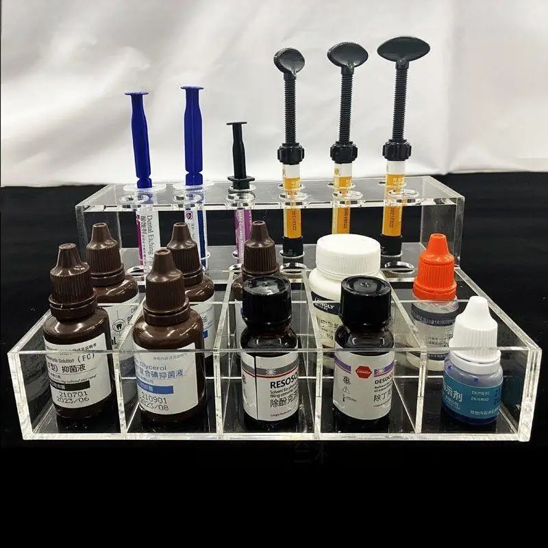 

Dental Acrylic Organizer Syringe Resin Adhesive Applicator Holder Dentist Tools Oral Material Storage Applicator Dispenser Box