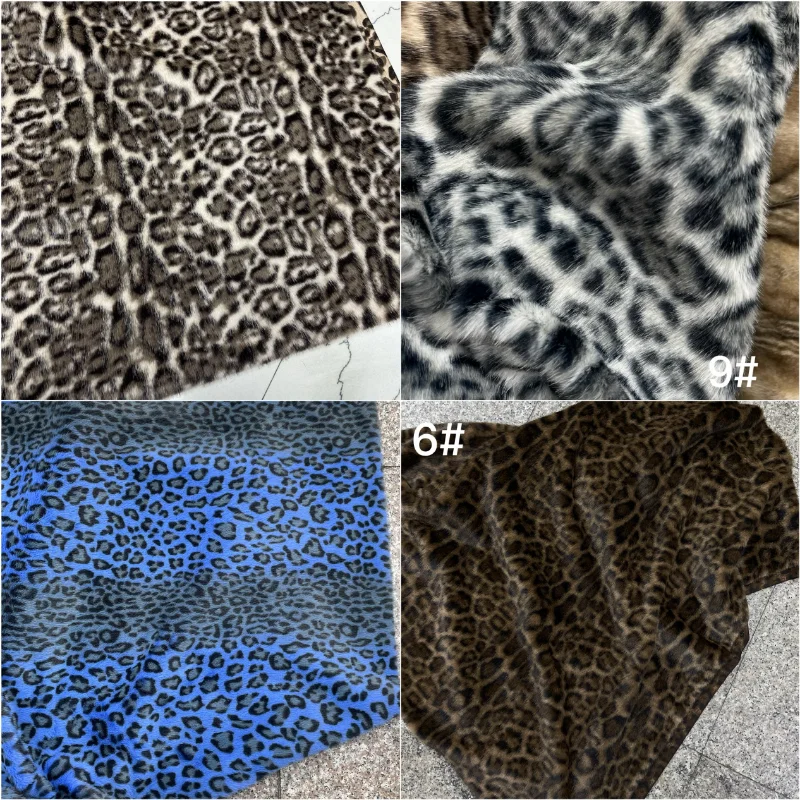 

1cm Long Imitation Mink Leopard Printed Plush Fabric for Performance Costume Doll Clothing Fabrics Faux Fur Cloth Diy Sewing