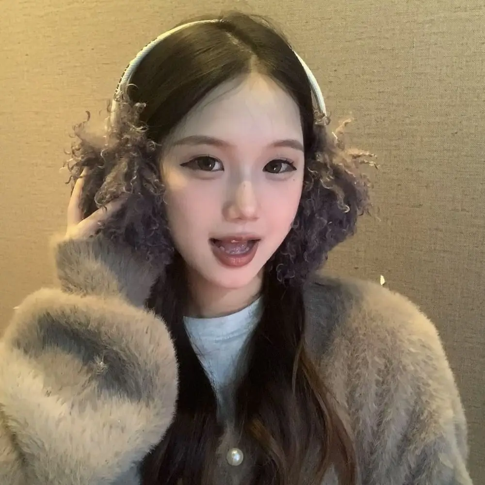 New Autumn Winter Plush Hair Earmuffs Foldable Warm Headband Earmuffs Anti-freeze Thickened Ear Protection Bag