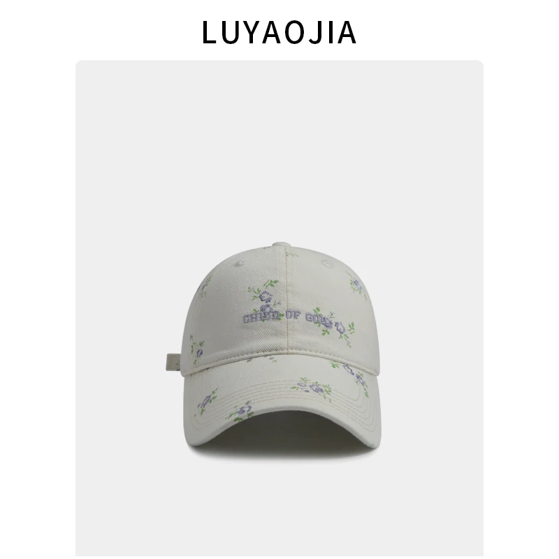 

Baseball cap women's summer sweet versatile soft top shows the face small peaked cap