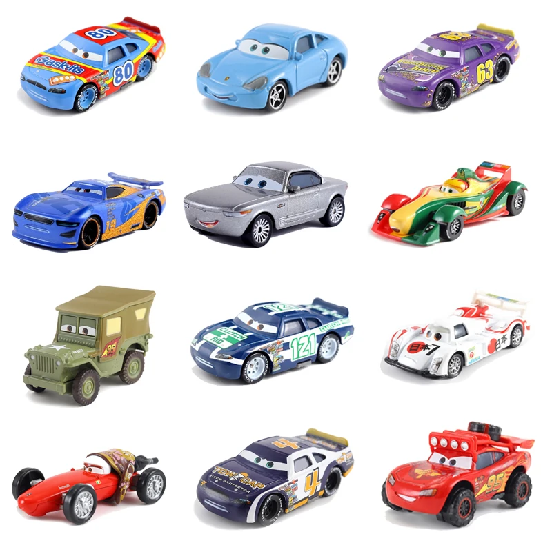 Car 2 Disney Pixar Cars 3 Lightning McQueen Jackson Storm Mater 1:55 Diecast Metal Alloy Car Model Toys For Boys Birthday\'s Gift