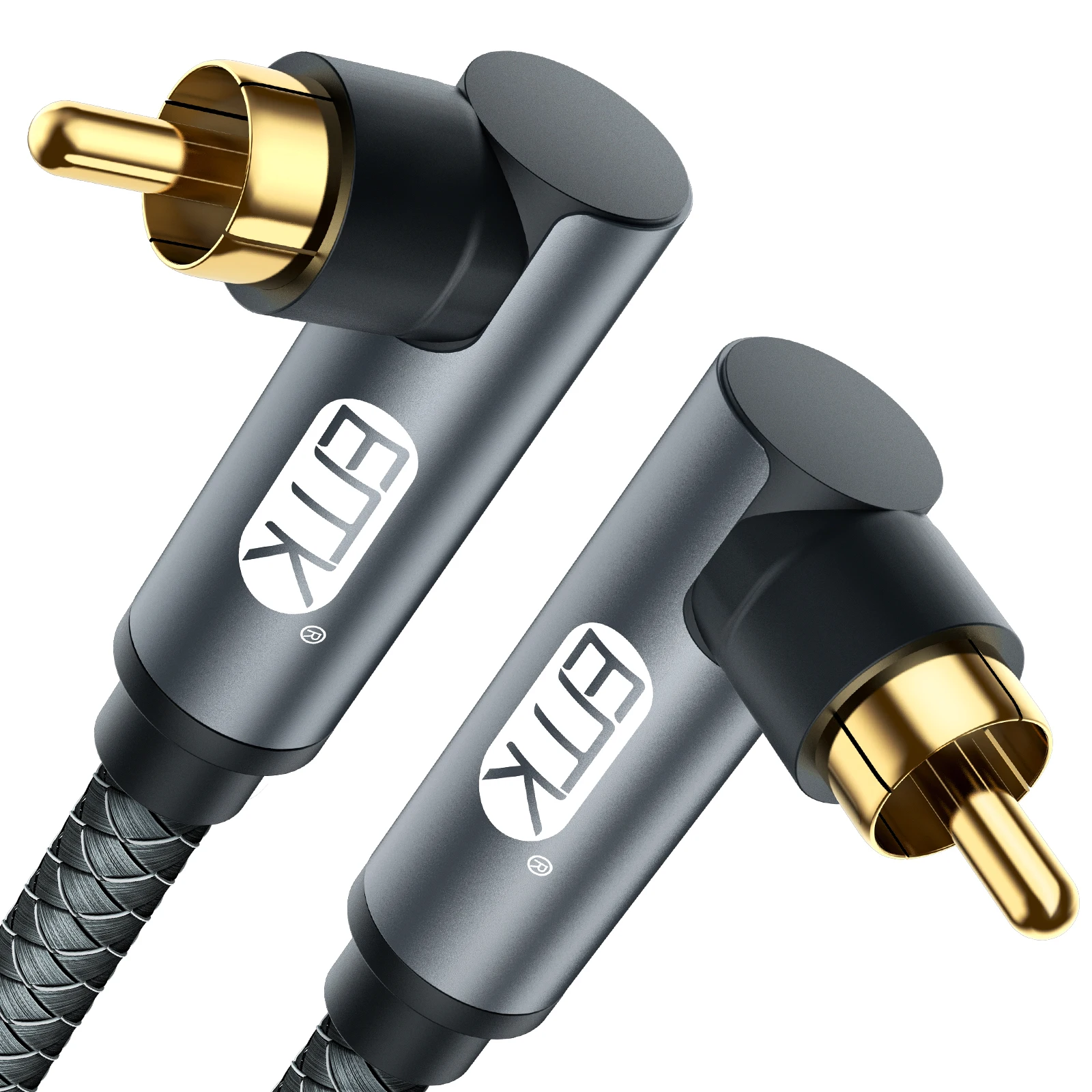 Kabel EMK Subwoofer podwójny kabel RCA do RCA Audio 90 stopni kabel koncentryczny kąt prosty kabel RCA do głośnika TV DVD Soundbar