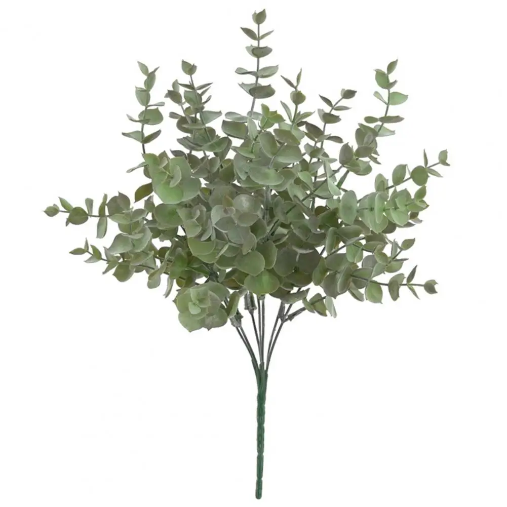 Artificial Eucalyptus Plant Eucalyptus with Stem 7 Forks Faux Green Plants for Home Decor