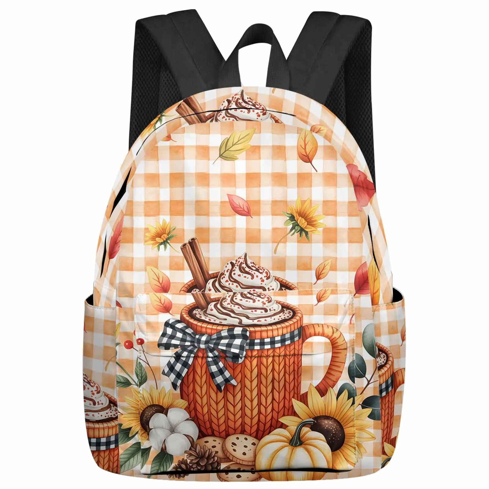 

Autumn Deciduous Sweets Plaid Backpacks Teenagers Student School Bags Men Women Travel Mochila