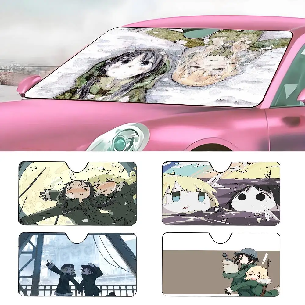 

ANIME S-Shoujo Shuumatsu Ryokou Car SunShade Parasol Car Windshield Sun Shade UV Protection and Interior Cooler