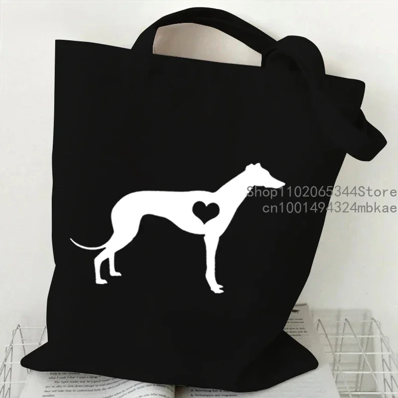 Love Dog Printed Shoulder Bag Women Men Harajuku Shopping Bags Teen Cartoon Canvas Portable Animal Tote Bag Ladies Cute Handbag