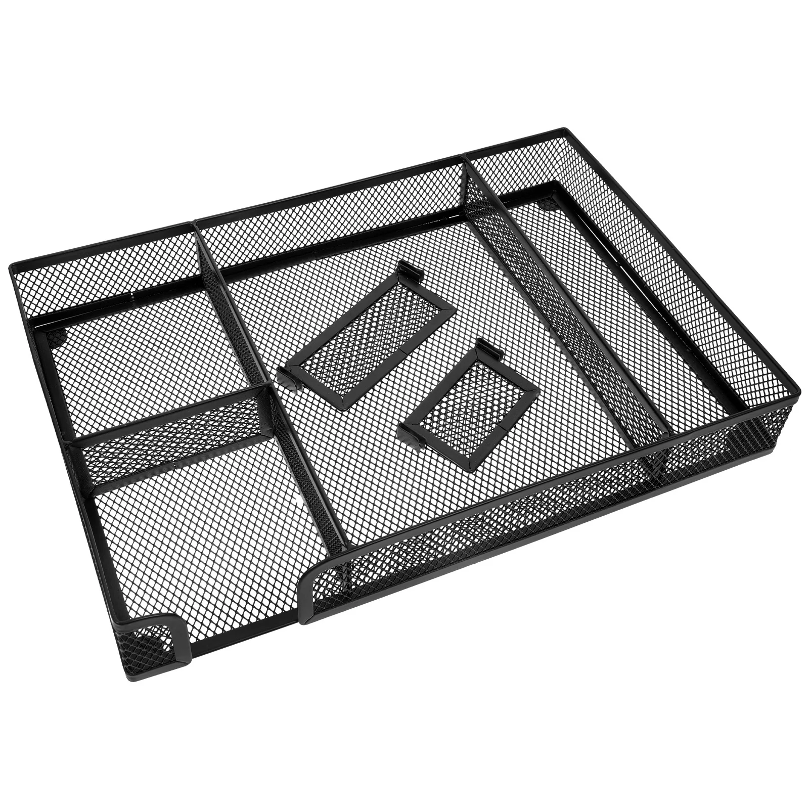 

Desktop Organizer Tray Metal Mesh Drawer Divider Stationery Storage Holder Small Items Utensil Organizer Space-Saving Desk
