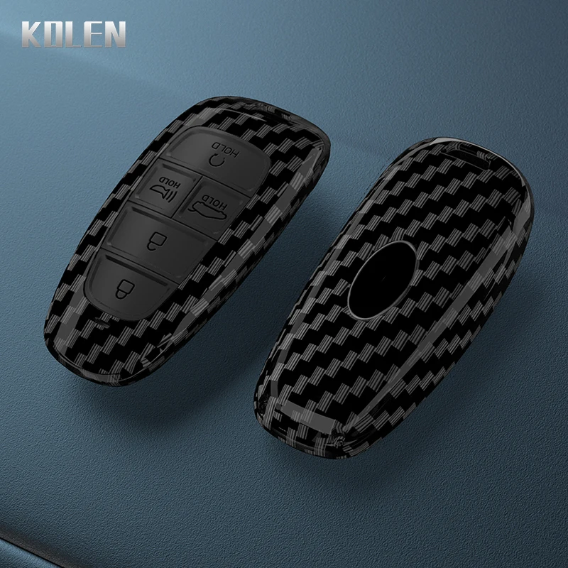 ABS Carbon Fiber Car Key Case Cover For Hyundai Sonata Sel Ev 6 8 IONIQ 5 NEXO Tucson Sonata 2020 Grandeur 2020 Sonata Limited