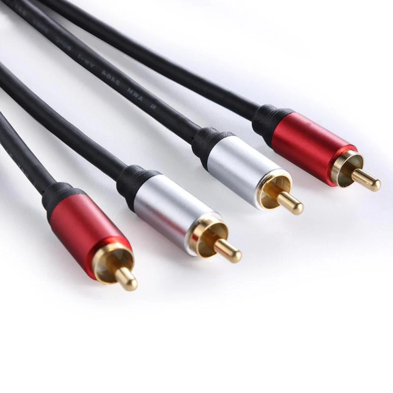 1.8m 2 RCA TO RCA Cable Adapters Shielded Premium Twin Phono Cable Speaker Audio & Video RCA Cables Accessories For Aux