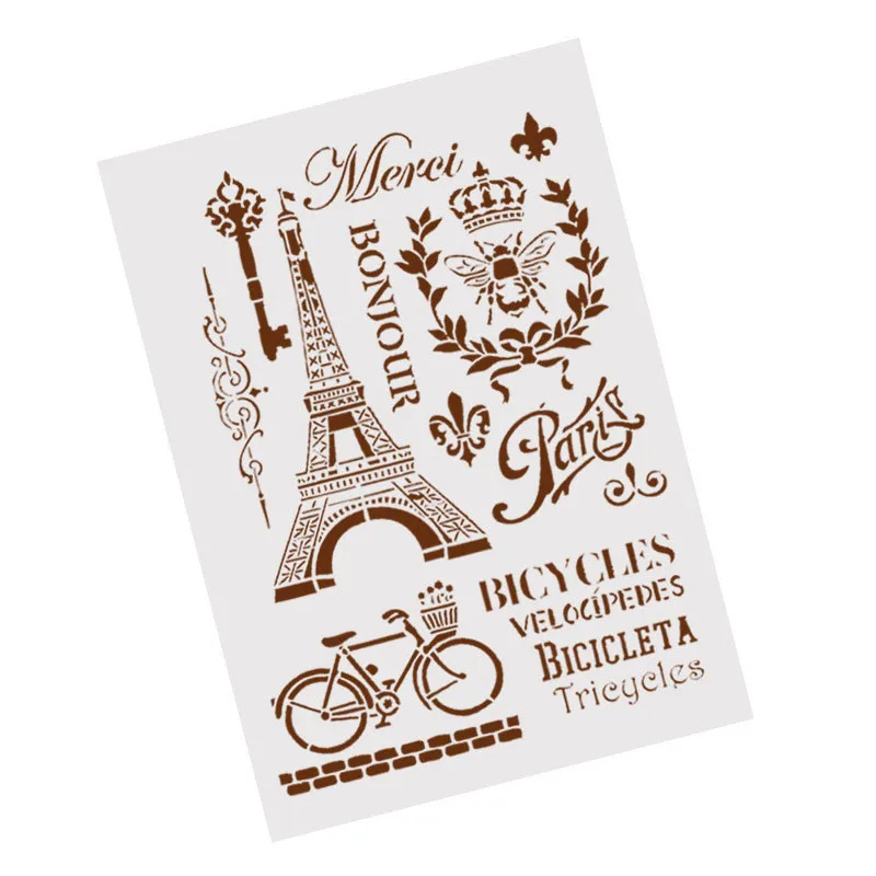 Tower bicycle layering stencils for walls painting scrapbooking stamping stamp album decor