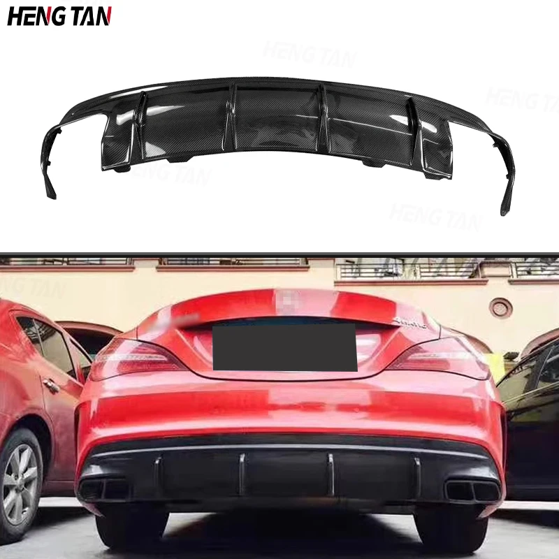 

For Mercedes Benz W117 CLA180 CLA200 CLA250 CLA260 CLA45 AMG 2016 -2018 Carbon Fiber Rear Bumper Lip Diffuser Spoiler Body kit