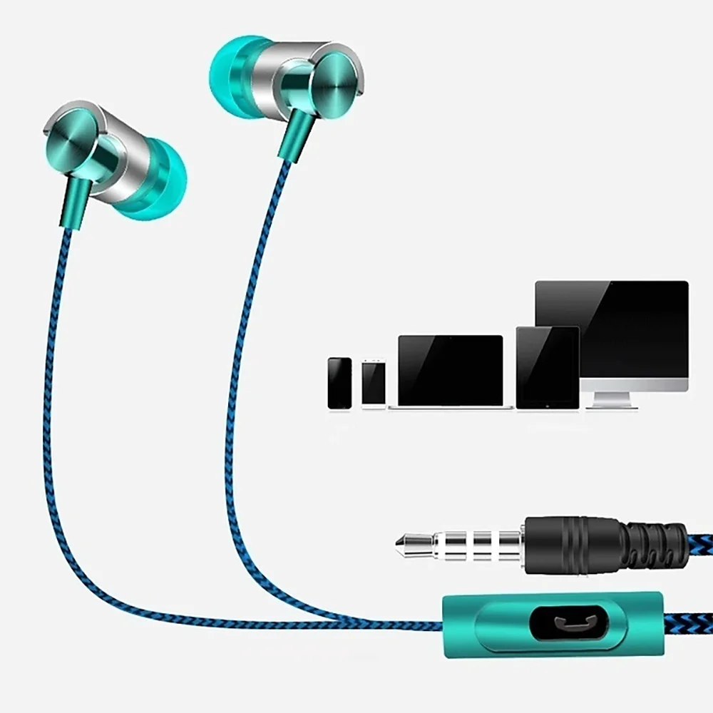 Drátová in-ear sluchátko v ucho hluk odvolání ergonomická design stereo sportovní hudba sluchátka pro mobilní telefon každodenním použít