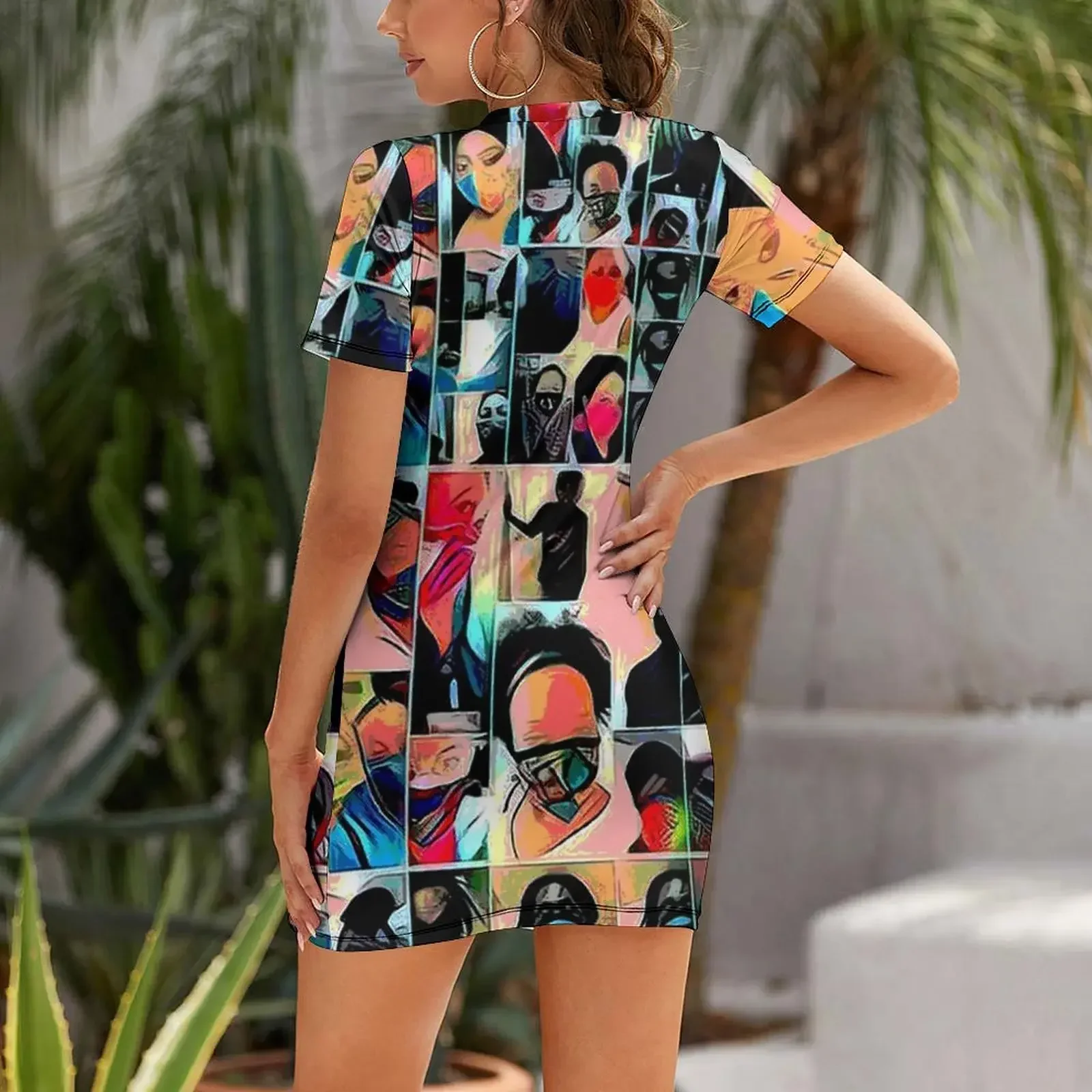 MASK Short-Sleeved Dress evening dresses luxury 2026 summer dresses for women 2026 Woman dresses summer women 2026 Dress