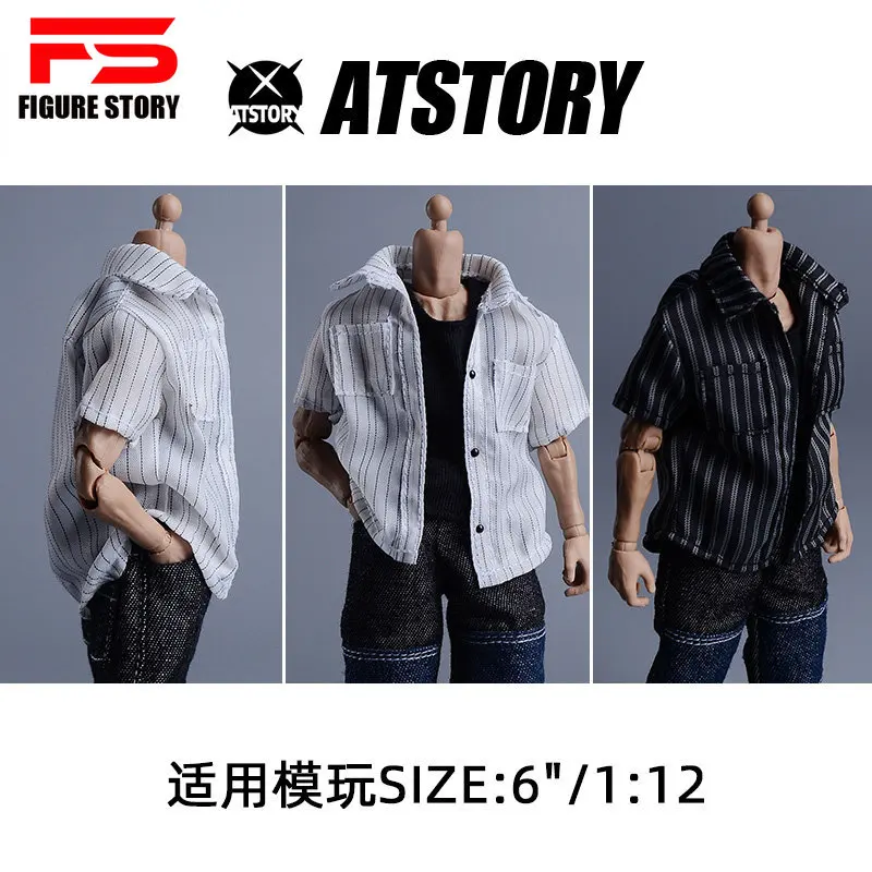 1/12 Scale male dolls clothes Striped shirt fit 6'' action figure body model