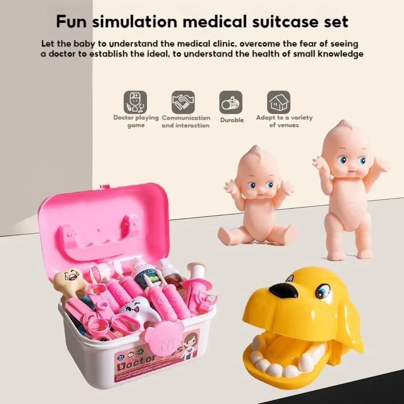 ألعاب الطبيب للأطفال مجموعة لعب الطبيب التظاهري للأطفال أدوات طبيب الأسنان الطبية سماعة الطبيب لعبة تعليمية هدية لصبي فتاة