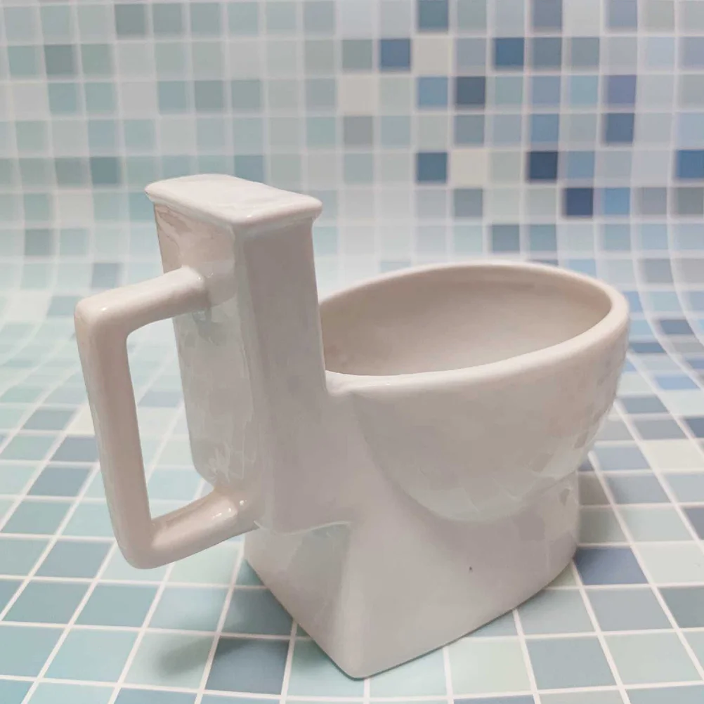 

Creative Toilet Coffee Mug Funny Ceramic Water Bottle Novelty Beer Cup Home Office Use Cartoon Design Easy Clean Polished
