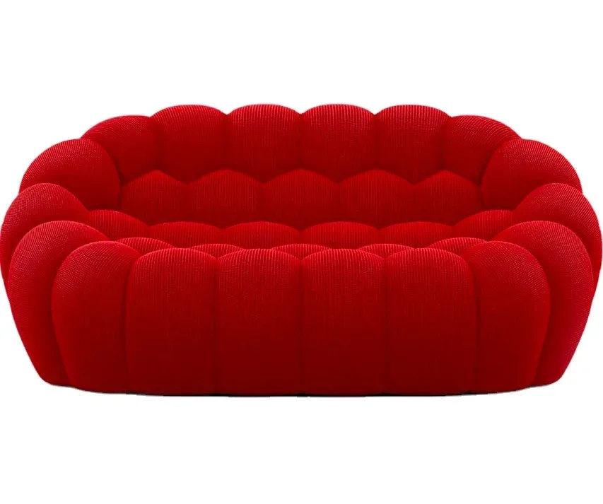 Livingroom Modern Contemporary Furniture Bubble Designer Sofa Red Fabric Designed Classic Bubble Round Sofa