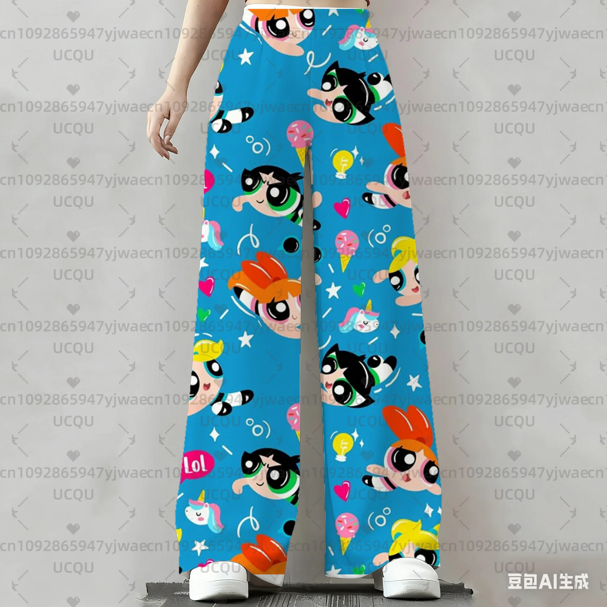 

MINISO Winter New 3D Print The Powerpuff Girl Pajamas Cute Women's Fashion Parent-child Long Pants Casual Trousers Pajama Pants