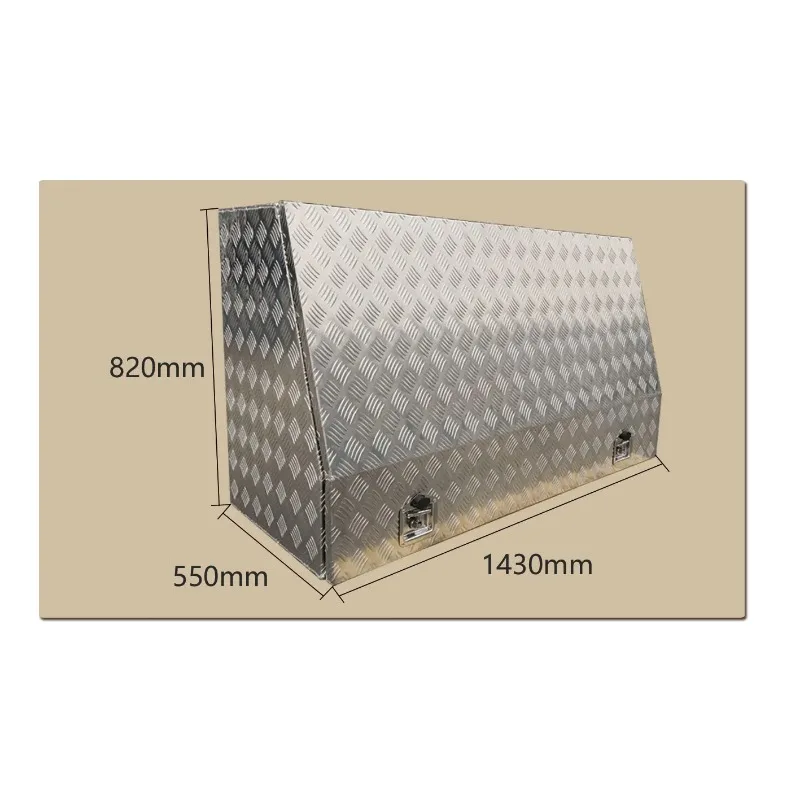 143‑55‑82CM Aluminum Truck Camping Tool Box Pickup Storage Chest Outdoor RV Trailer Waterproof Cargo Organizer Case