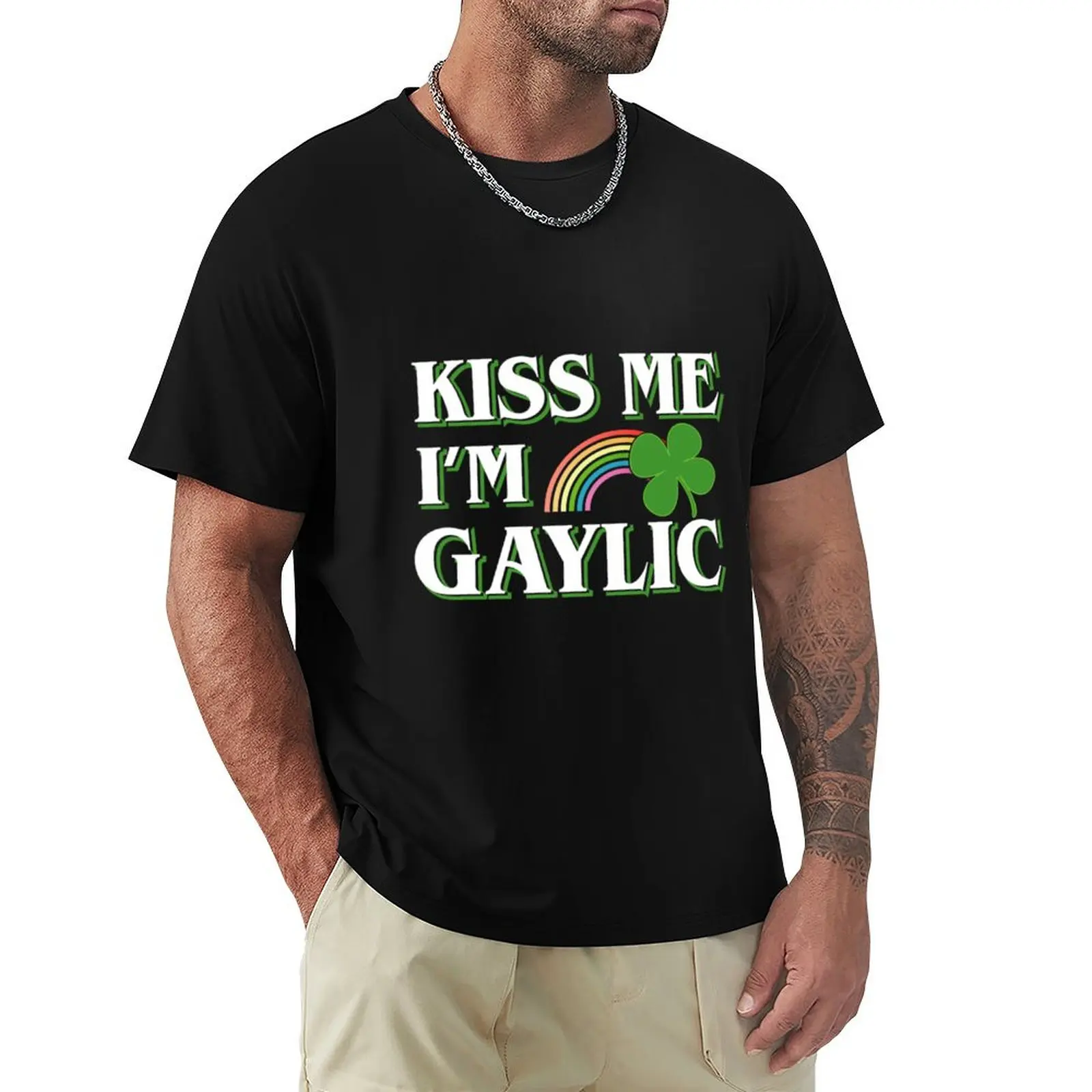 

Kiss Me I_m Gaylic - Funny Gay Gaelic St Patricks Day T-Shirt oversized graphic tee graphic t shirt vintage t shirts men