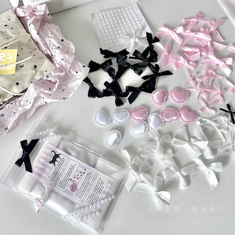 10pcs/pcak Pink White Bow Heart Packaging Material Card Cover DIY Decoration Kpop Photocard Holder Material Accessories Gift