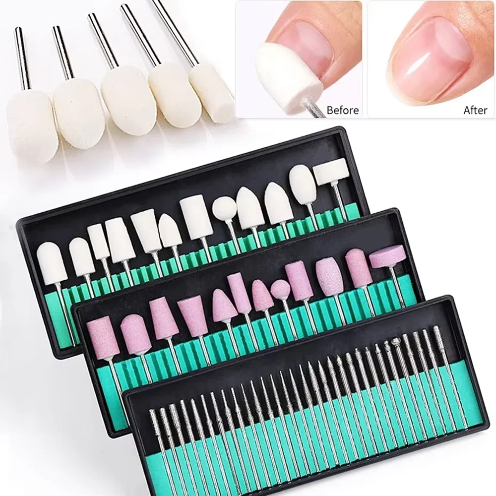 LULAA Nail Drill Bits Grinding Head Gel Nail Drill Milling Cutter Manicure Set Nail Electric Grinding Machine Accessories