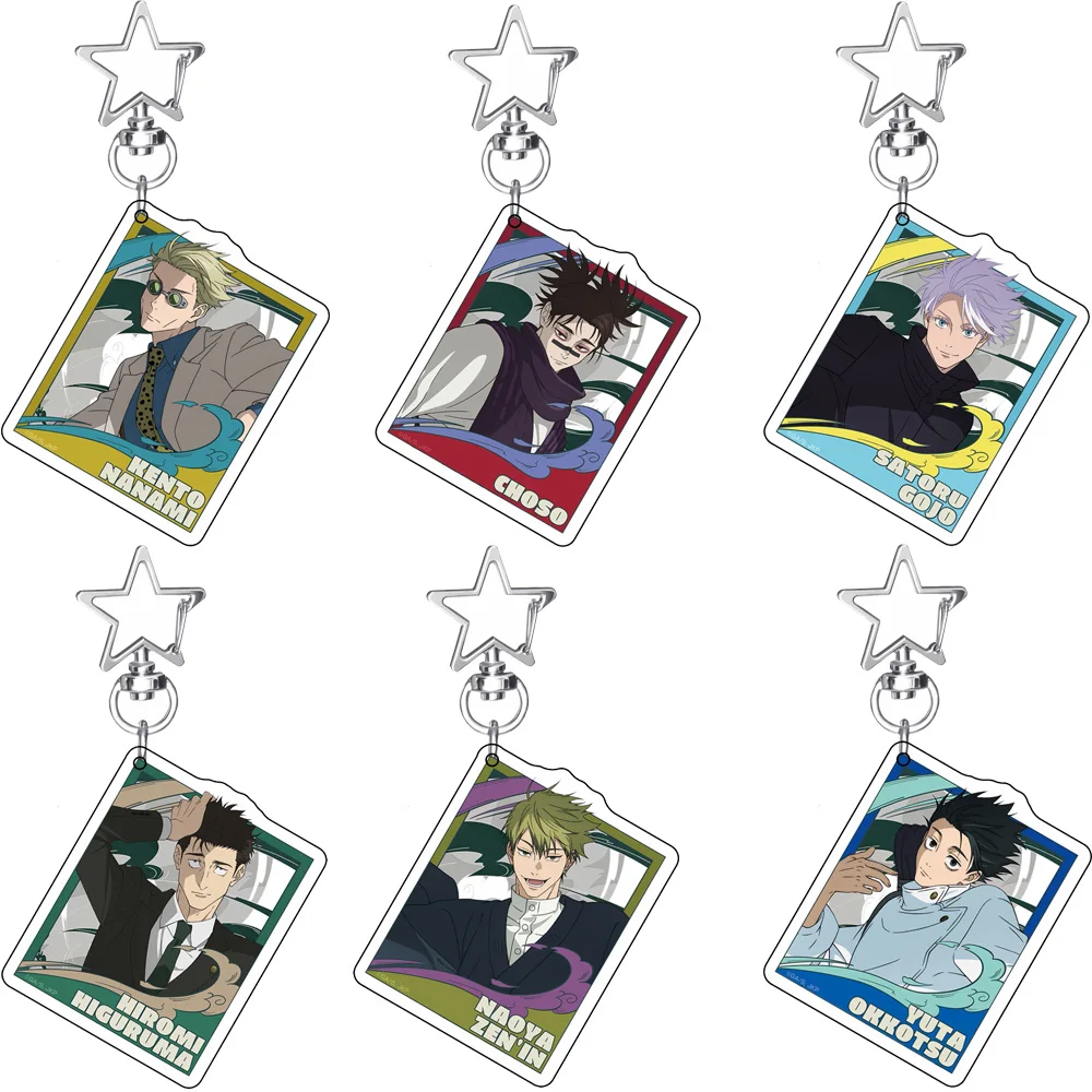 Anime Jujutsu Kaisen Yuji Megumi Chibi Collection Acryl selbstgemachter süßer Cartoon-Schlüsselanhänger, Anhänger, Spielzeug, Geschenk, 6 cm
