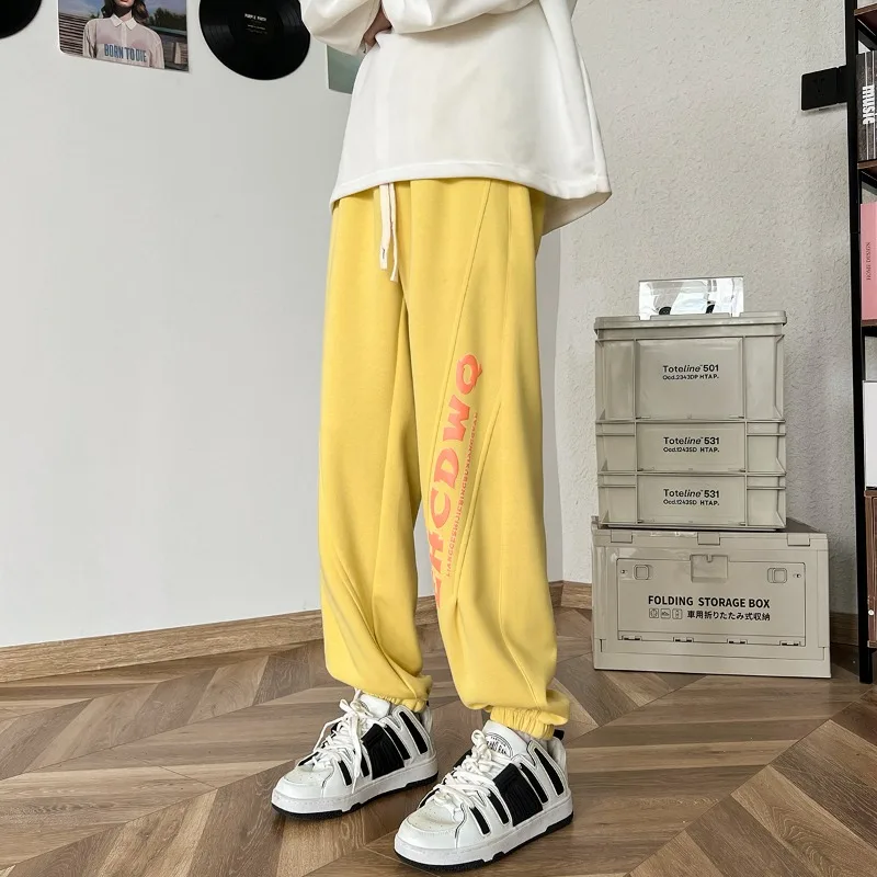 Youth Loose Casual Pants Korean Fashion English Print Baggy Sports Pants Outdoor Street Casual Pants Daily DailyJoggers