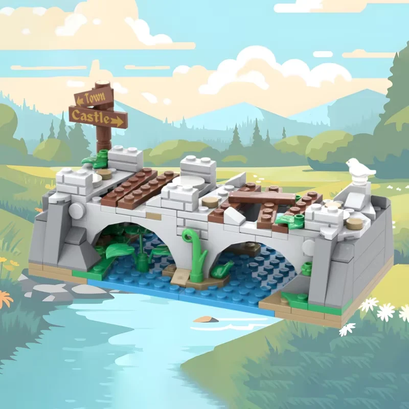 

Модель раскладного средневекового моста. Набор игрушечных строительных блоков MOC для сборки мелких частиц с 135 деталями. Подходит для всего входа.