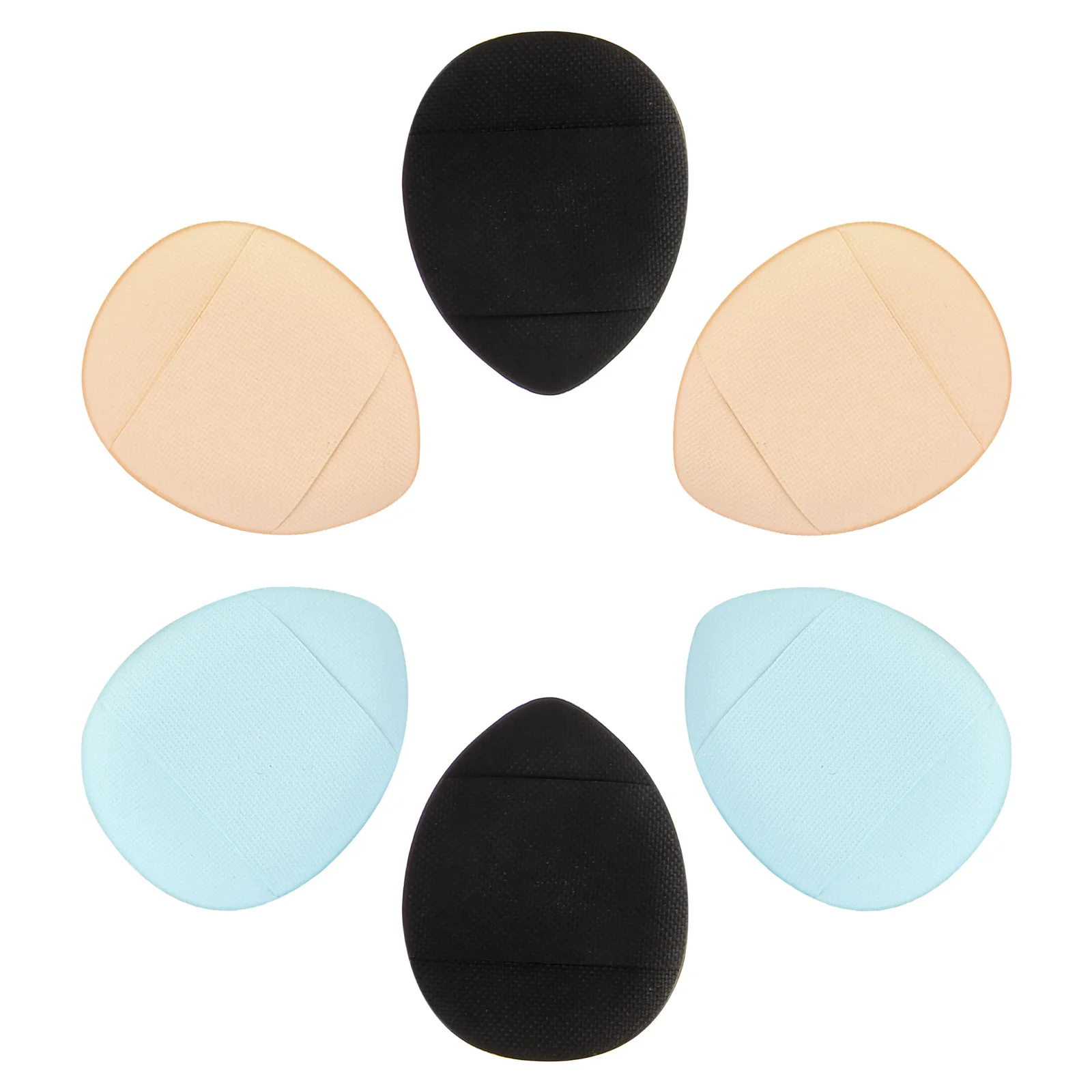 6개입 미니 손가락 크기 파우더 워셔블 메이크업 어플리케이터 부드러운 페이셜 파우더 퍼프 쿠션 루즈 파운데이션 도구