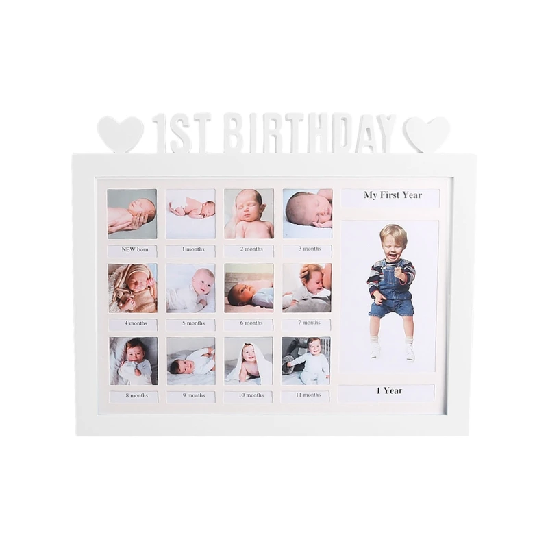 

for Creative First Year Photo Moment Baby Frame DIY 0-12 Month Picture Display Plastic Collage Frame for Mom Parents