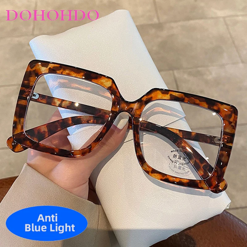 

New Fashion Oversized Square Blue Light Blocking Glasses Women Men Trendy Designers Optical Spectacle Protection Computer Lentes