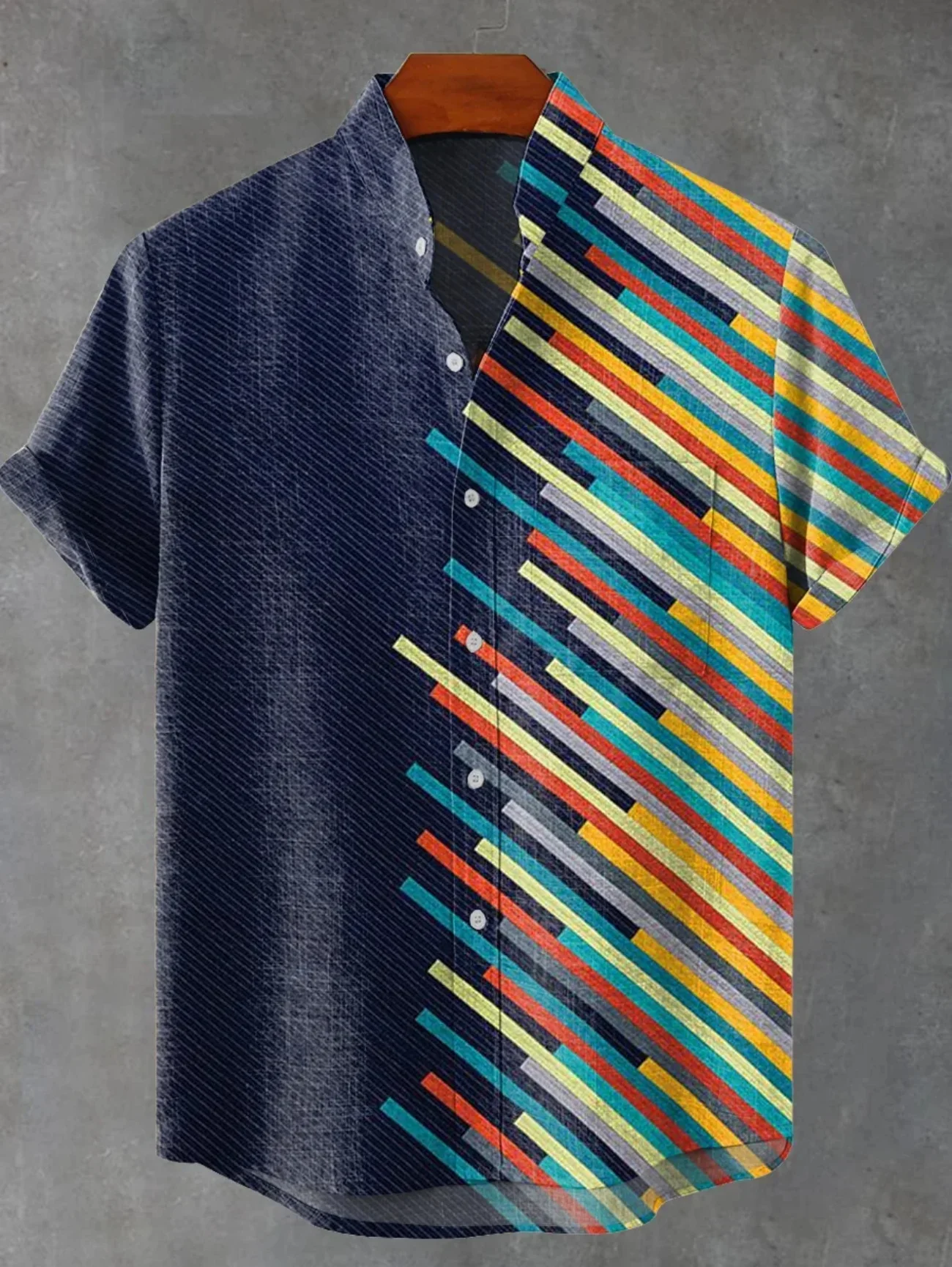 

Men's linen short sleeved shirt new shirt animal pattern clothing men's top 3D sunset printed men's shirt