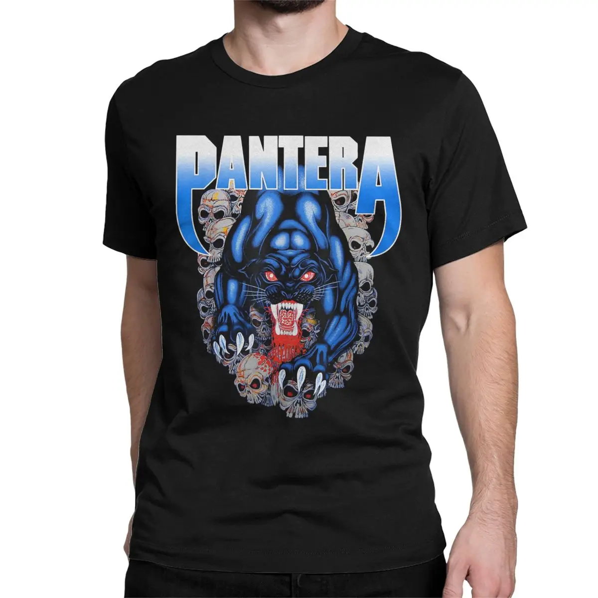 Men Women Black Panther Metal Band Rock T Shirts Pantera 100% Cotton Clothing Short Sleeve Crewneck Tee Shirt Summer T-Shirt